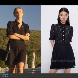 Zara Lace Jeweled Rhinestone Button Dress women's size small